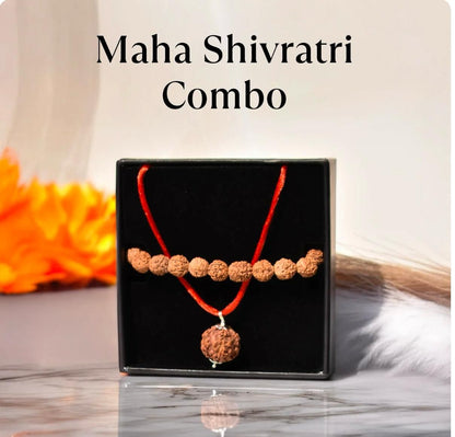 5 Mukhi Rudraksha With Bracelet Combo