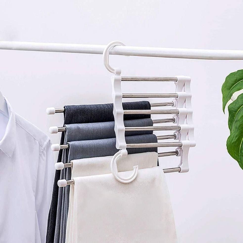 Foldable 5 in 1 Stainless Steel Hanger-Retractable Rack Hanger(Combo Pack of 2/3/4)