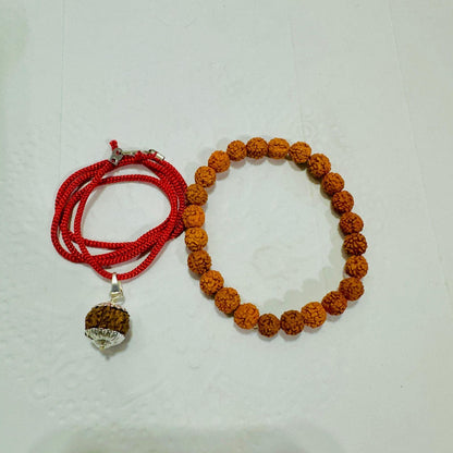 5 Mukhi Rudraksha With Bracelet Combo