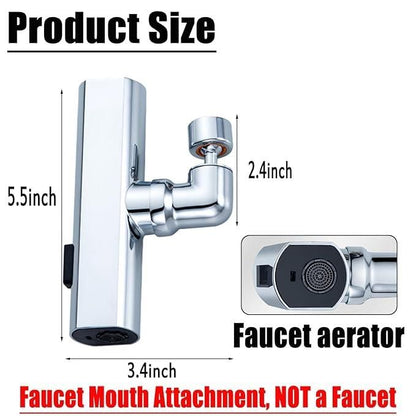 3-in-1 Multifunctional Kitchen Faucet Attachment 360° Rotating Multifunctional Kitchen Faucet With Sprayer, Waterfall & Normal Mode