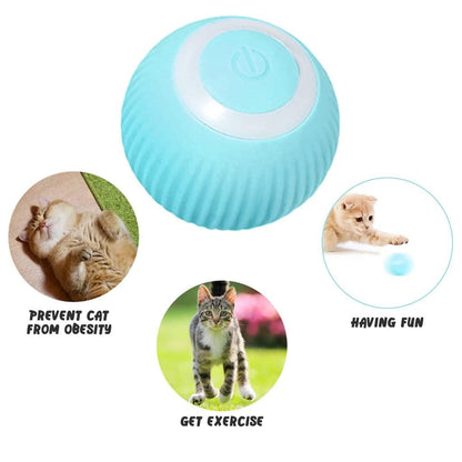 Rotating Cat Toy Ball, Interactive Cat Toys Rechargeable Rotating Ball with LED