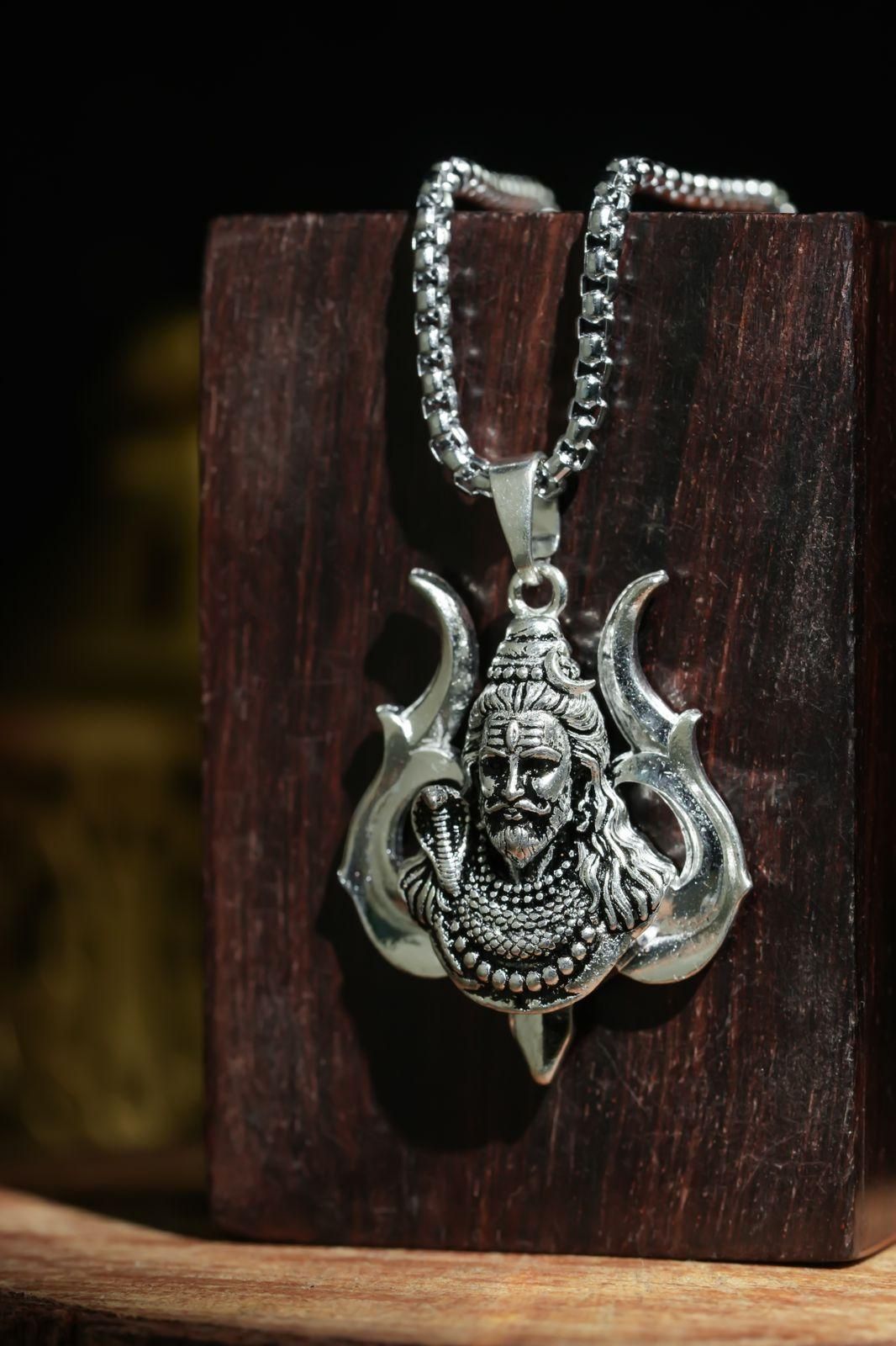 Shiva Trishul Pendant With Chain