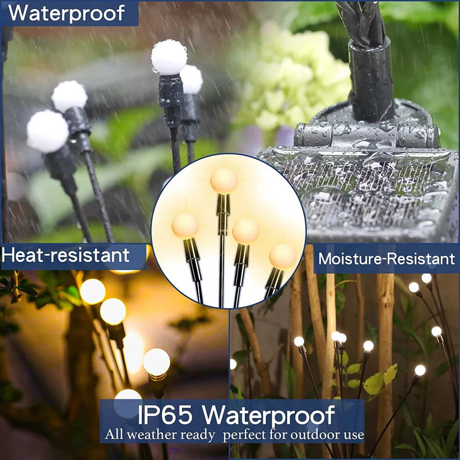 Intelligent Photosensitive Firefly Solar Lights for Interiors & Outdoor Landscaping-Pack of 2 Solar Light Sticks