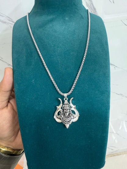 Shiva Trishul Pendant With Chain