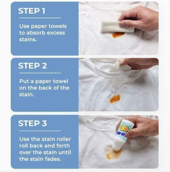 Stain Remover Gel For White Clothes-Roll Bead Fabric Clothes Stain Remover Pan Instant Stain Remover For Cotton Linen Polyester Blended Fabric Denim