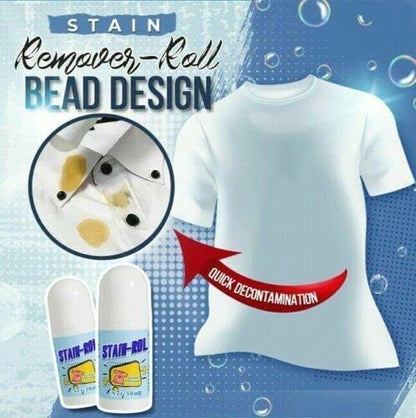 Stain Remover Gel For White Clothes-Roll Bead Fabric Clothes Stain Remover Pan Instant Stain Remover For Cotton Linen Polyester Blended Fabric Denim