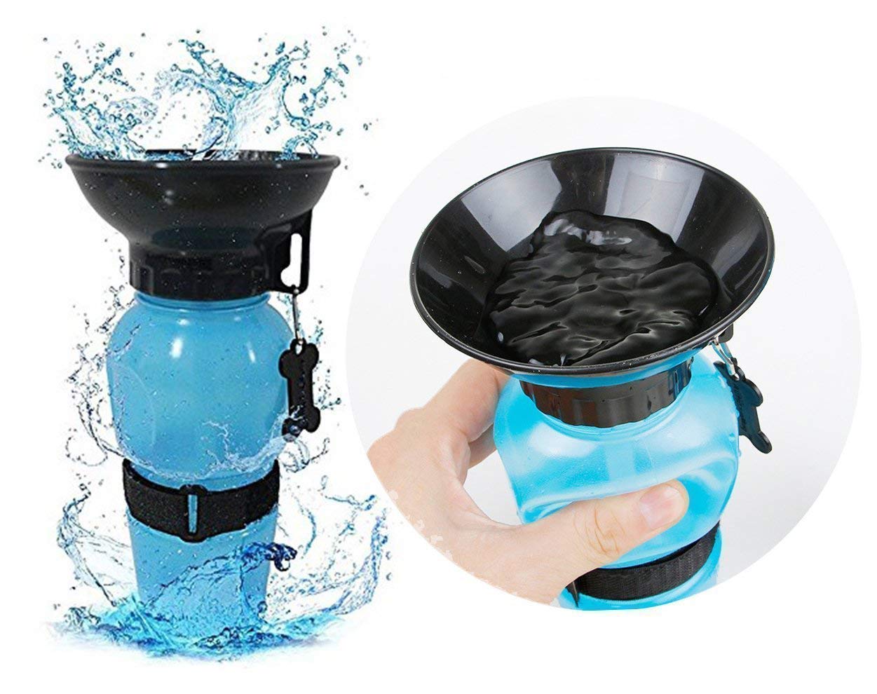 Water Bottle for Pets Dog Water Bowl Bottle Sipper Portable Aqua Dog Travel Water Bottle, Bowl 18-oz Auto Dog Mug for Pets - (Color May Vary)