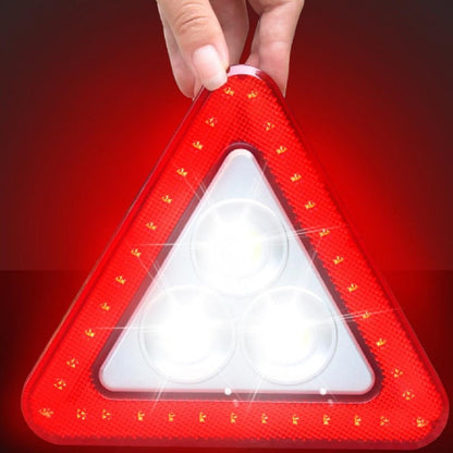 Triangle Warning Sign Triangle Car LED Work light Road Safety Emergency Breakdown Alarm lamp Portable Flashing light on hand backup upto 3-4 hours