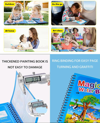 Water Magic Book n Magic Doodle Pen, Coloring Doodle Drawing Board Games for Kids, Educational Toy for Growing Kids