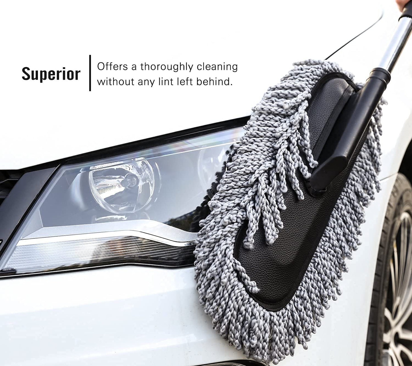 Super Soft Microfiber Car Duster Exterior with Extendable Handle, Car Brush Duster for Car Cleaning Dusting