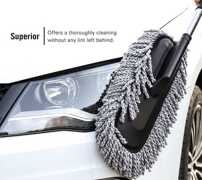 Super Soft Microfiber Car Duster Exterior with Extendable Handle, Car Brush Duster for Car Cleaning Dusting