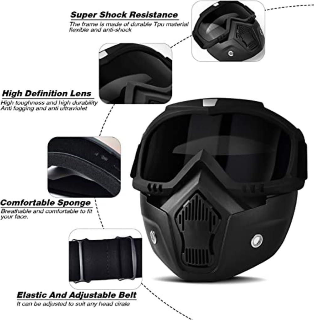 Anti Scratch Protective Face Mask For Bikers-UV Protective Goggle Mask